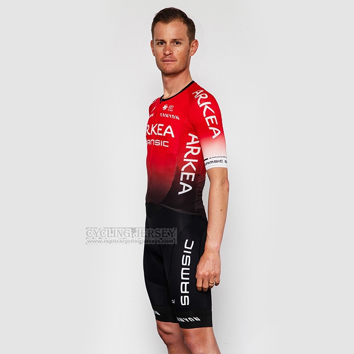 2022 Cycling Jersey Arkea Samsic Red Black Short Sleeve and Bib Short